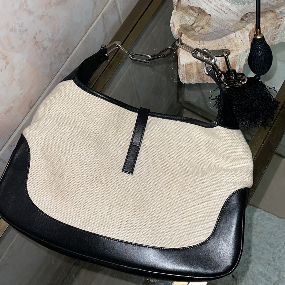 Gucci Jackie Shoulder Bag In Black/Cream - Picture 3 of 12